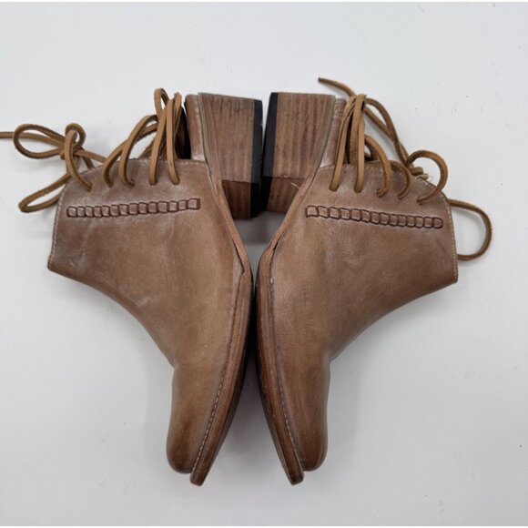 Freebird by Steven Brown Leather Jojo Ankle Boots With Side Zippers & Lace Detai - Picture 8 of 10